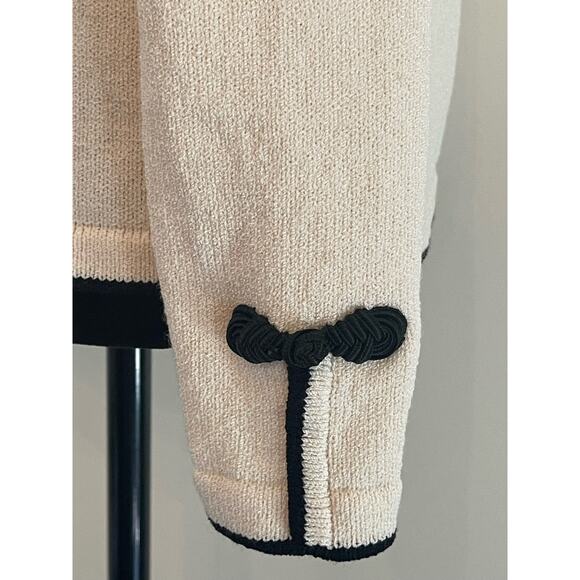 J.S.S knit wear button up Jacket small wool cream/ black vintage classic - Picture 4 of 15